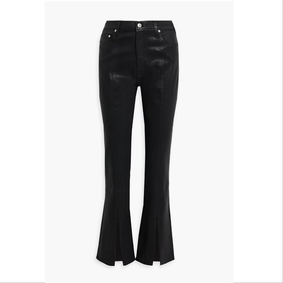 Derek Lamb 10 Crosby Lucia High Rise Split Hem JEANS 24 Coated Black NEW $285 - Picture 6 of 14